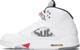 2 pairs Supreme x Air Jordan 5 Retro 'Negras'and also white Supreme